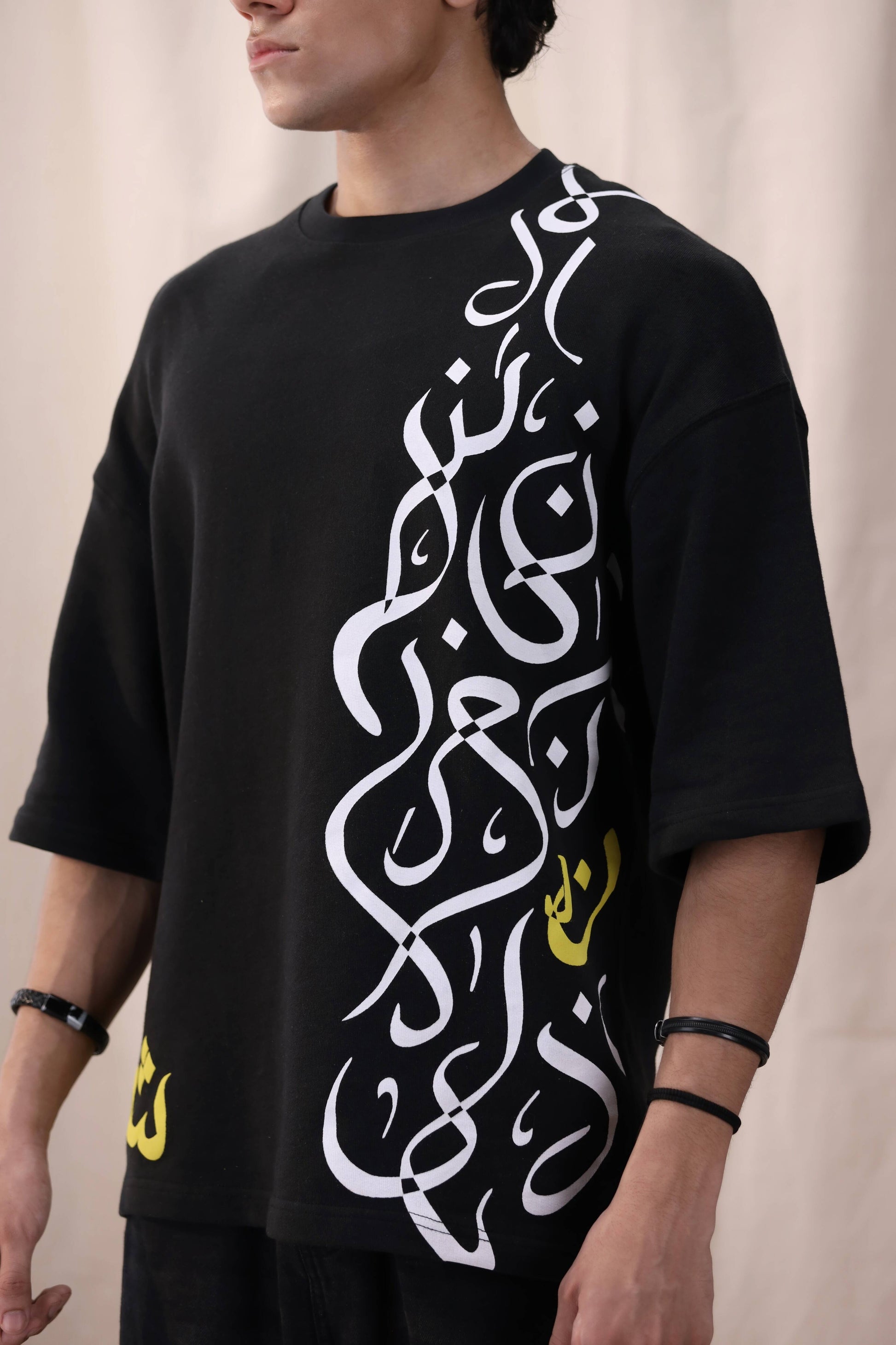 Feral black oversized drop shoulder unisex t-shirt by Shatrnj