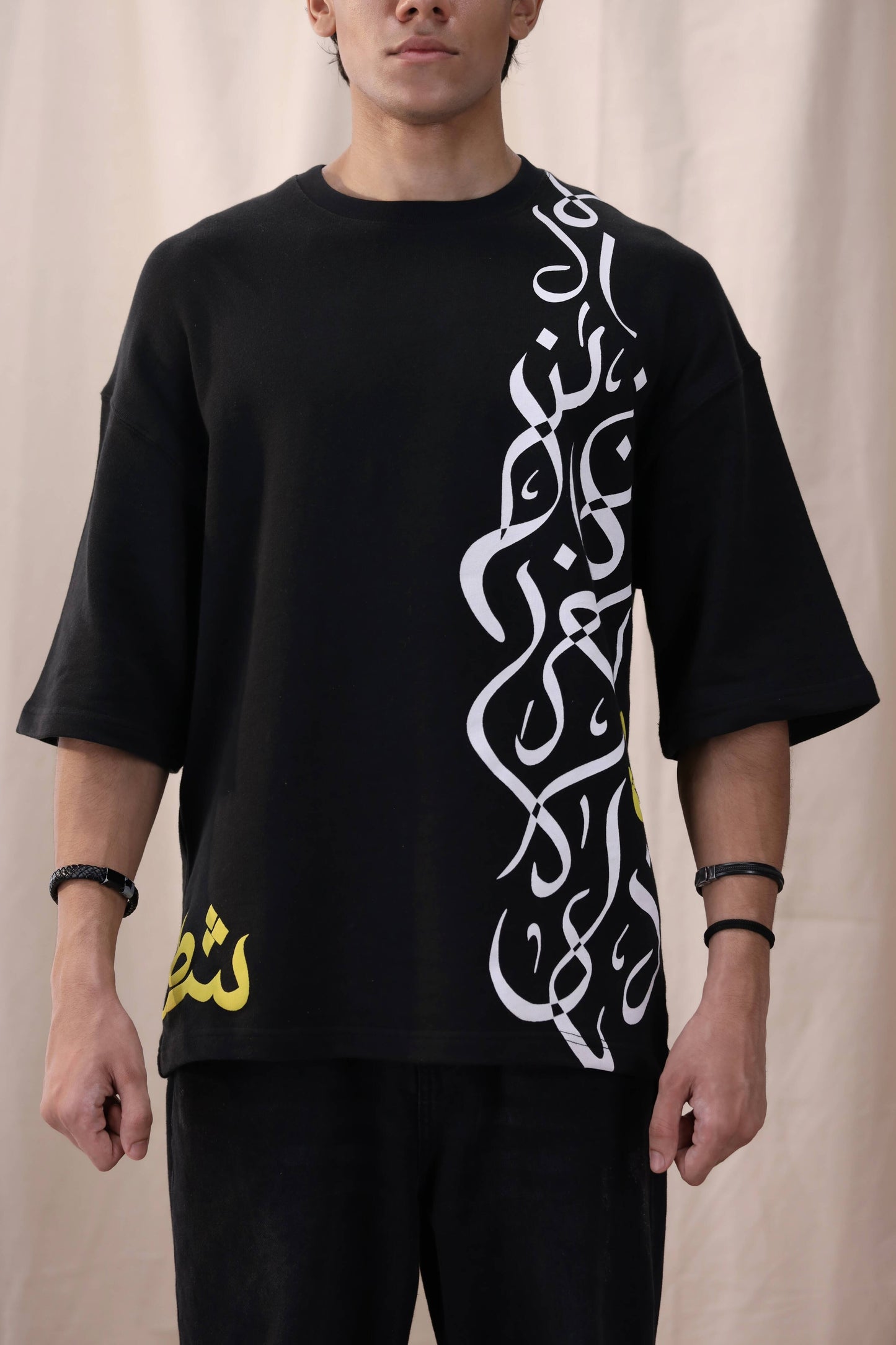 Feral black oversized drop shoulder unisex t-shirt by Shatrnj